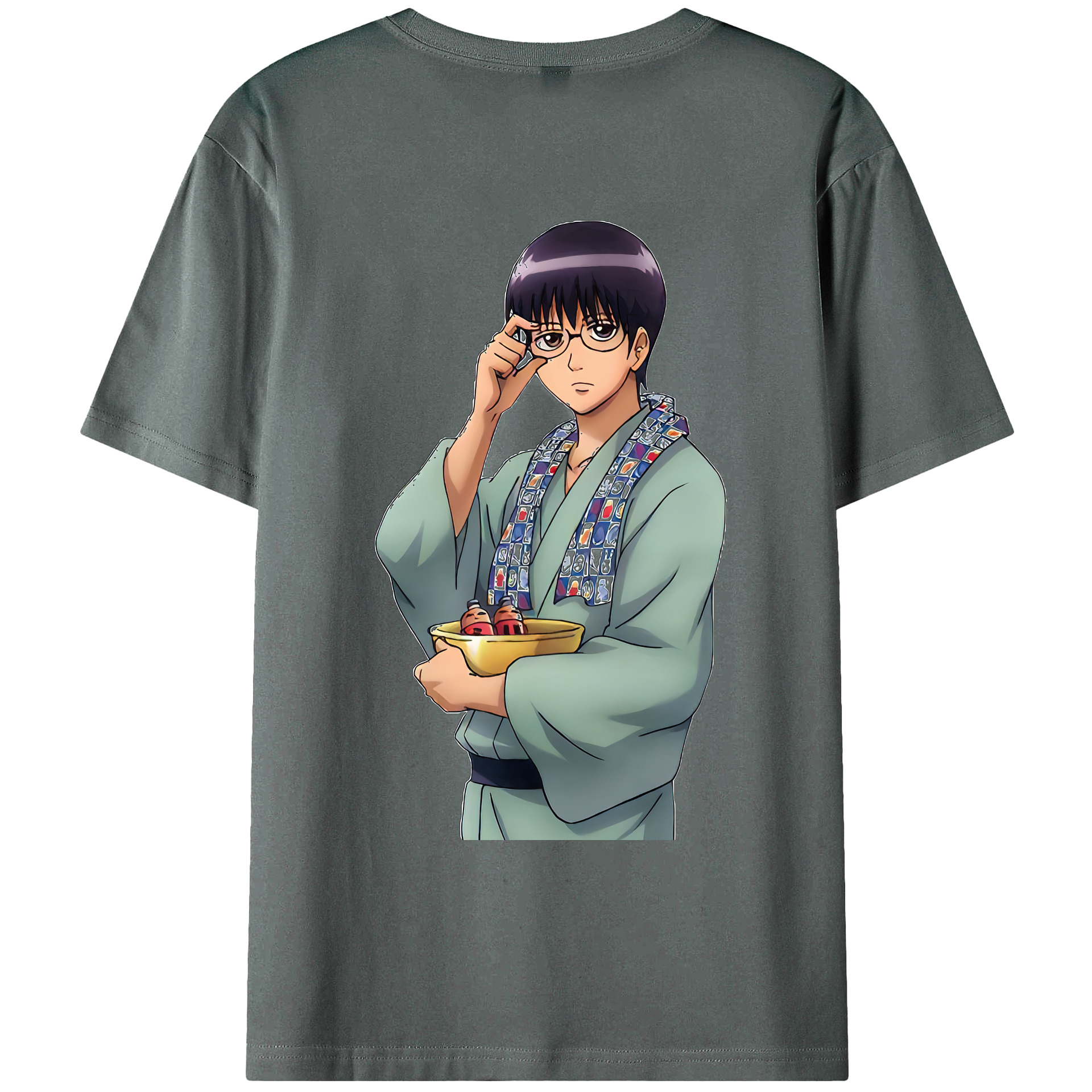 （画像用） ぎんたま 坂田銀時（さかたぎんとき） 神楽 志村新八（しむら しんぱち） GINTAMA Sakata Gintoki Kagura Shimura Shinpachi 綿100％ メンズ半袖Tシャツ（バックプリント） 通気性